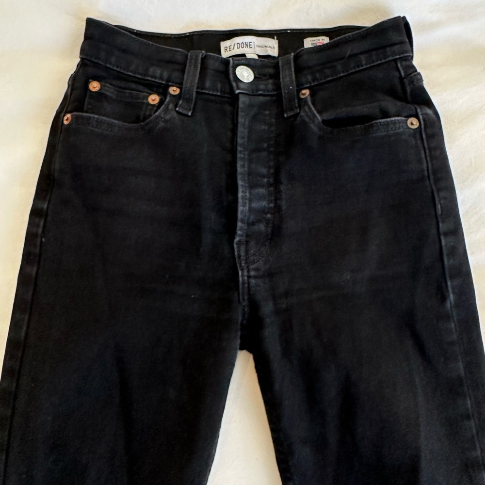 Re/Done Black High-Rise Skinny Jeans | 24
